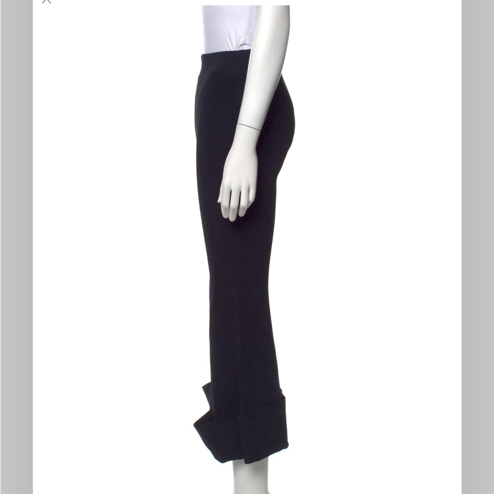 Stella McCartney Wide Leg Pants Blue Cropped with Mid-Rise Trousers SZ 2 - Picture 2 of 3